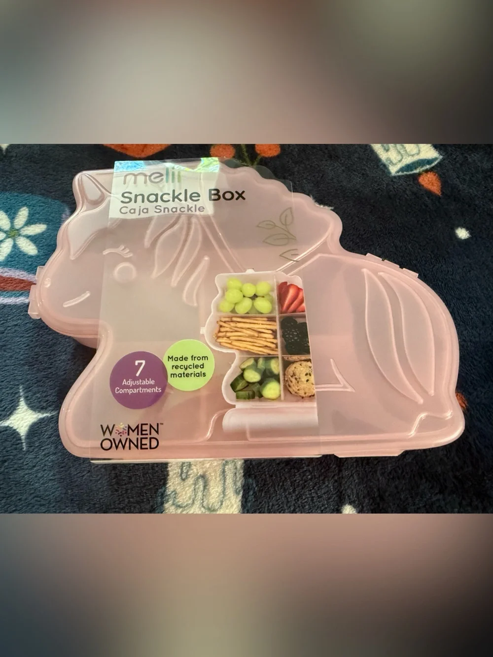 Melli Pink Unicorn Snackle Box with 7 Compartments